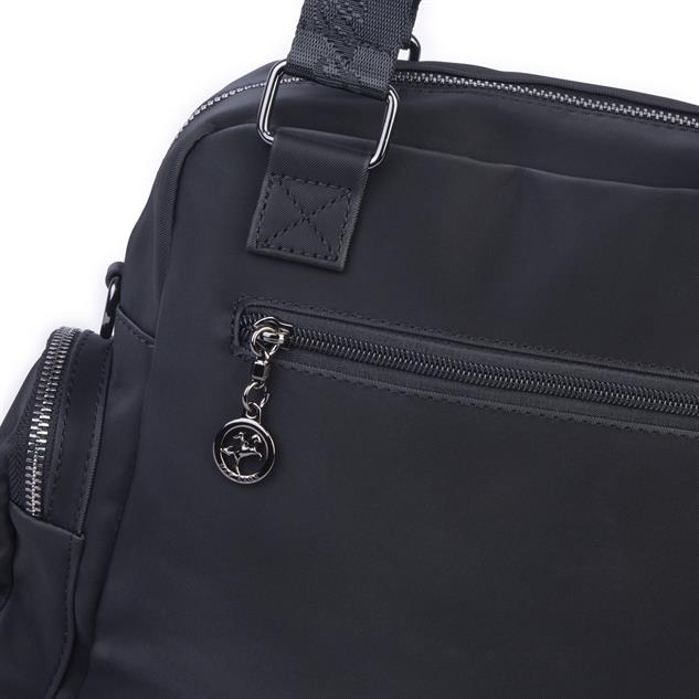  Nas Bag Çok Gözlü Orta Boy Omuz ve Çapraz Çanta Siyah Buzzy