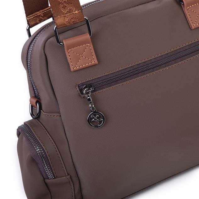  Nas Bag Çok Gözlü Orta Boy Omuz ve Çapraz Çanta Kahve Taba Buzzy