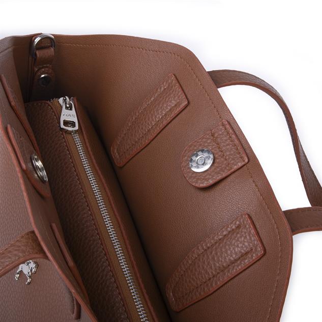  Nas Bag Kadın  Büyük Boy Omuz Çantası Çapraz Askılı Taba Lopez