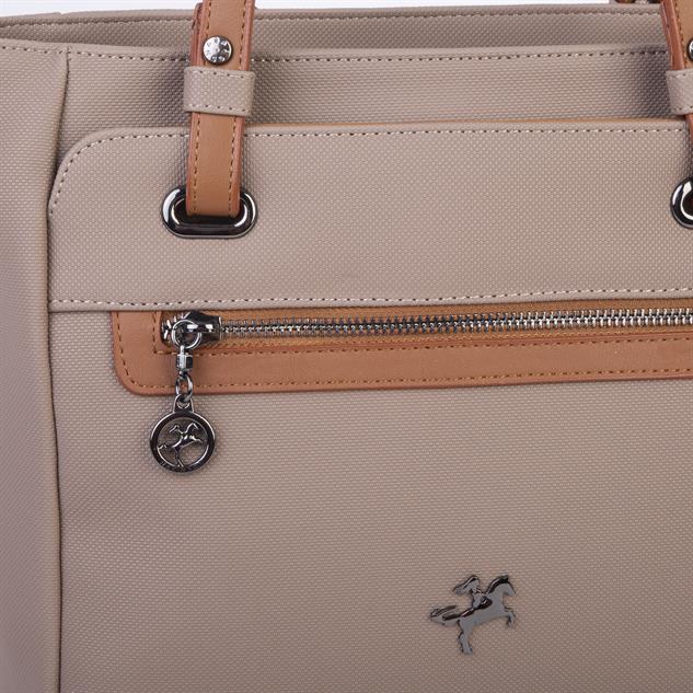  Nas Bag Kadın  Büyük Boy Omuz Çantası Vizon Taba Lacste