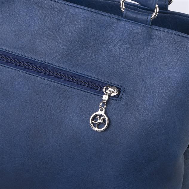  Nas Bag Kadın Büyük Boy Üç Bölmeli Omuz Çantası Lacivert  Raven