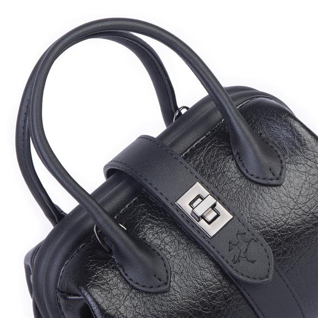  Nas Bag Kadın  Mini Boy Klipsli El ve Postacı Çantası Siyah Victoria (20x13 cm)