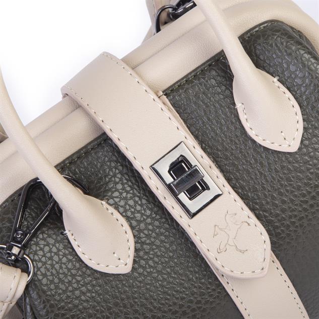  Nas Bag Kadın  Mini Boy Klipsli El ve Postacı Çantası Yeşil Kum Lopez (20x13 cm)