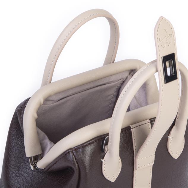  Nas Bag Kadın  Mini Boy Klipsli El ve Postacı Çantası Kahve Kum Victoria (20x13 cm)