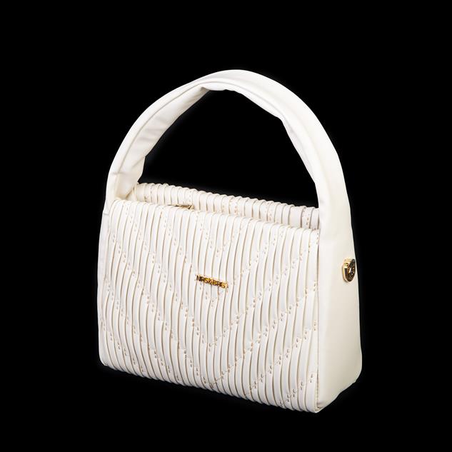  Nas Bag Kadın  Mini Boy Omuz Çapraz ve El Çantası ( 19x15 cm) Krem