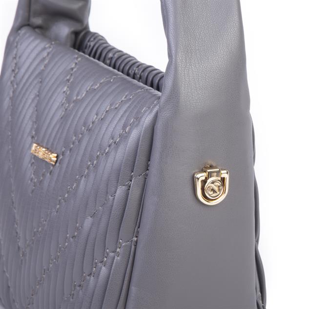  Nas Bag Kadın  Mini Boy Omuz Çapraz ve El Çantası ( 19x15 cm) Gri