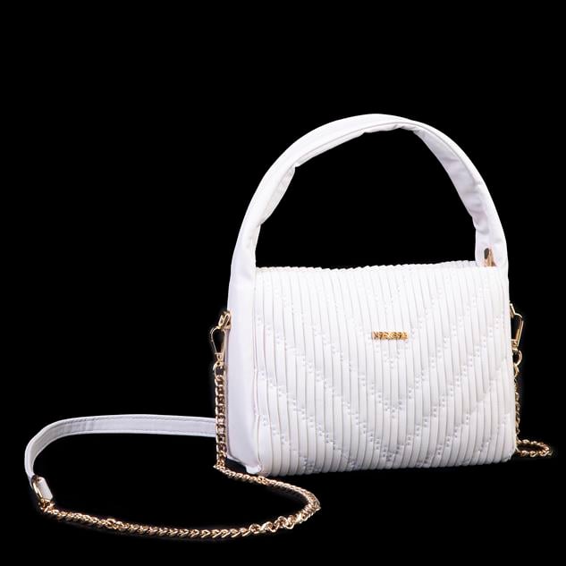  Nas Bag Kadın  Mini Boy Omuz Çapraz ve El Çantası ( 19x15 cm) Beyaz