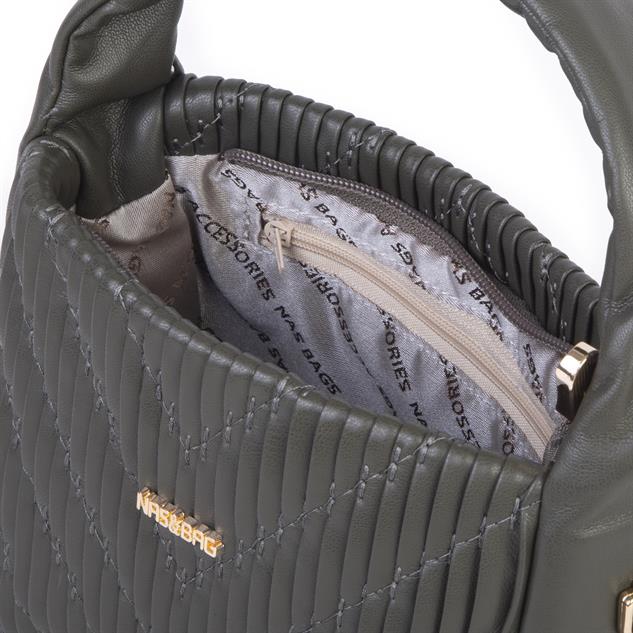  Nas Bag Kadın  Mini Boy Omuz Çapraz ve El Çantası ( 19x15 cm) Haki