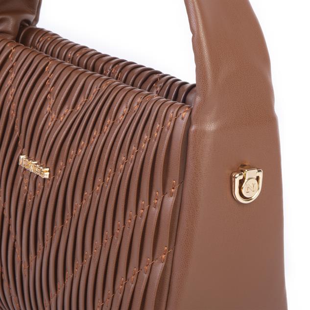  Nas Bag Kadın  Mini Boy Omuz Çapraz ve El Çantası ( 19x15 cm) Taba