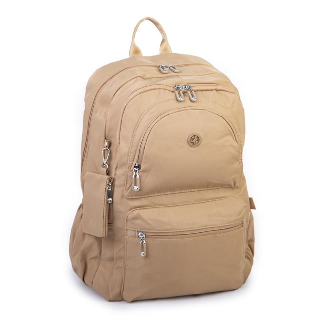  Nas Bag Unisex Büyük Boy Hafif Çok Gözlü Sırt Çantası Kum