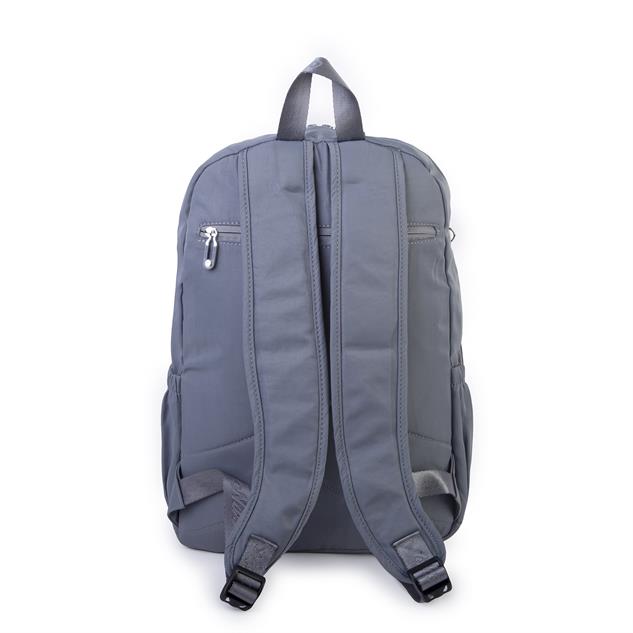  Nas Bag Unisex  Büyük Boy Hafif  Çok Gözlü Okul Sırt Çantası (en :30 cm boy:44 cm) Gri