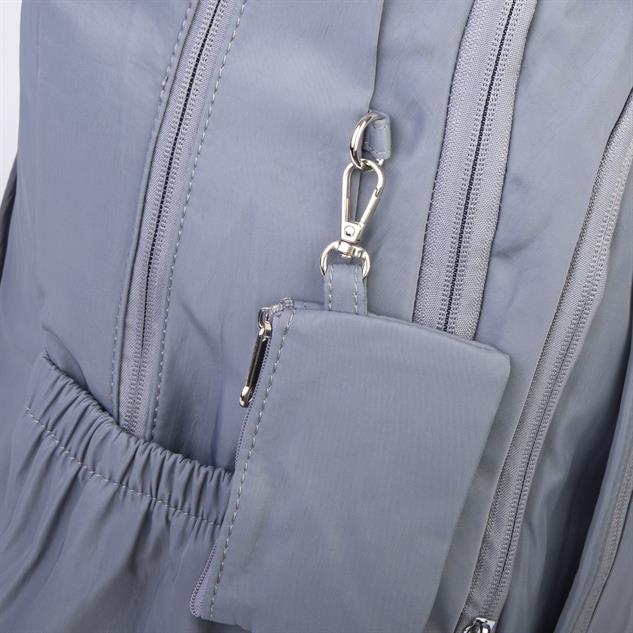  Nas Bag Unisex  Büyük Boy Hafif  Çok Gözlü Okul Sırt Çantası (en :30 cm boy:44 cm) Gri