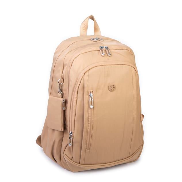  Nas Bag Unisex  Büyük Boy Hafif  Çok Gözlü Okul Sırt Çantası (en :30 cm boy:44 cm) Kum