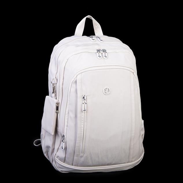  Nas Bag Unisex  Büyük Boy Hafif  Çok Gözlü Okul Sırt Çantası (en :30 cm boy:44 cm) Bej
