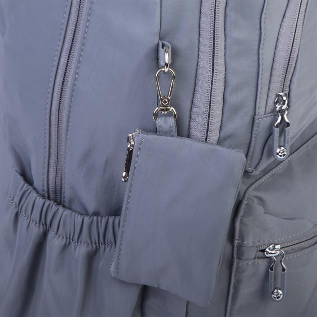  Nas Bag Unisex Büyük Boy Hafif Çok Gözlü Sırt Çantası Gri