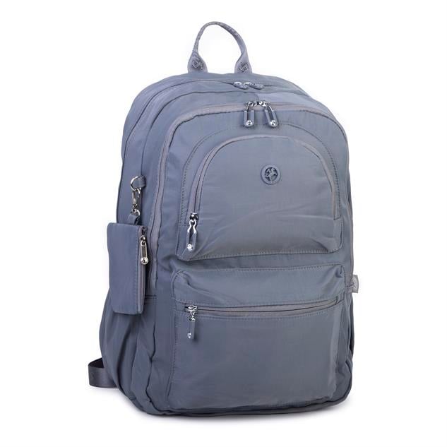  Nas Bag Unisex Büyük Boy Hafif Çok Gözlü Sırt Çantası Gri