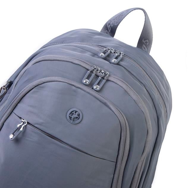 Nas Bag UNİSEX Büyük Boy Sırt Çantası Çok Gözlü Okul Çantası Gri