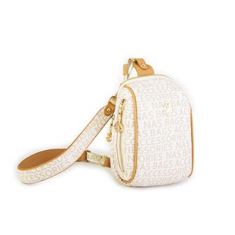 Nas Bag Bel ve Body Bag Krem Camel Yazılı
