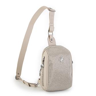 Nas Bag Bel ve Body Bag Krem Kum  Taşlı 