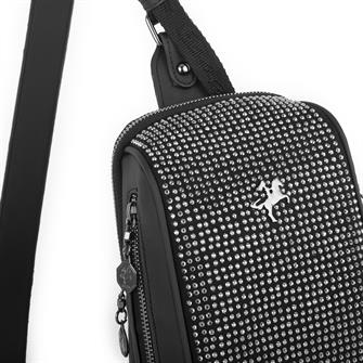 Nas Bag Bel ve Body Bag Siyah Gümüş Tasli