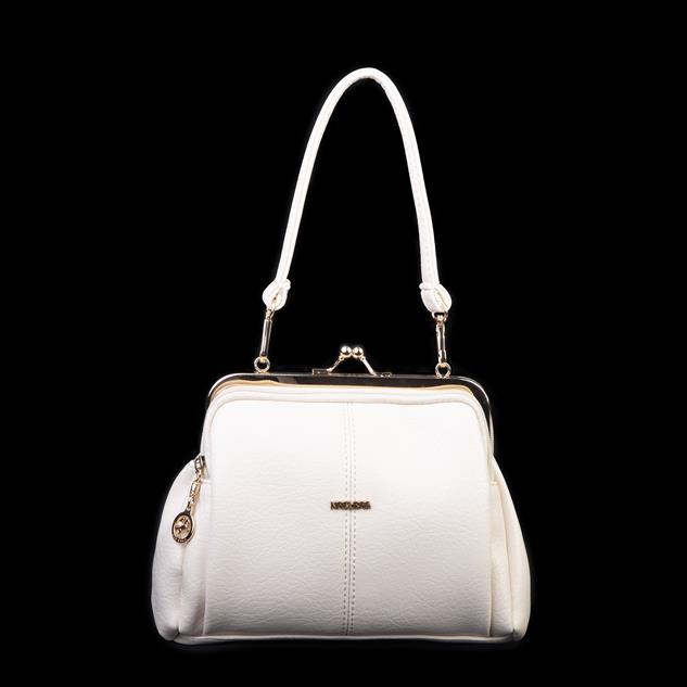 Nas Bag Burslu Klipsli Vintage Omuz ve Çapraz Çanta (23x20 cm ebatlarındadır) Krem Victoria
