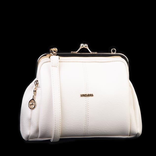 Nas Bag Burslu Klipsli Vintage Omuz ve Çapraz Çanta (23x20 cm ebatlarındadır) Krem Victoria
