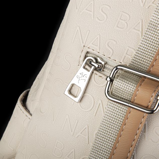 Nas Bag Büyük Boy Geniş İç Hacim Kadın Sırt Çantası Krem Camel Gofraj