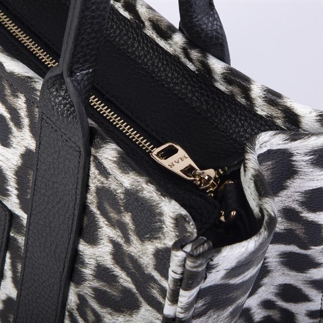 Nas Bag Tote Bag Büyük Boy Kadın Omuz ve Çapraz  Çanta Siyah  Leopar