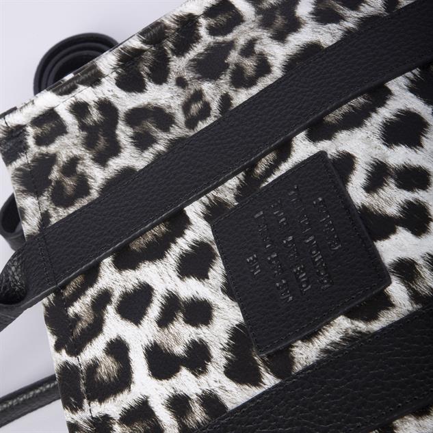 Nas Bag Tote Bag Büyük Boy Kadın Omuz ve Çapraz  Çanta Siyah  Leopar