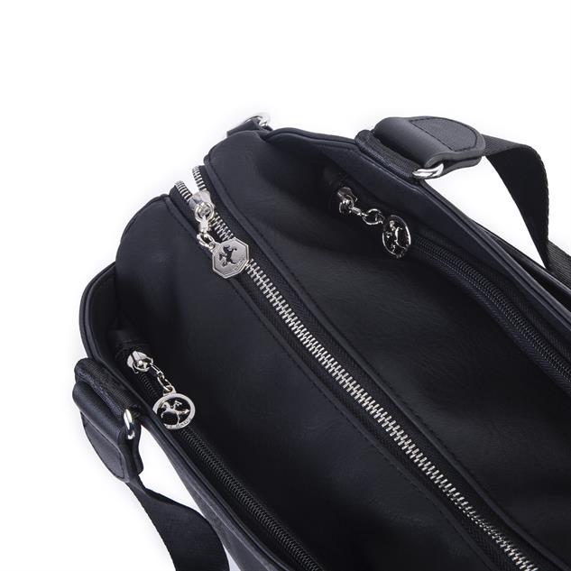 Nas Bag Büyük Boy Spor Geniş Hacimli Günlük veya Spor Omuz Çantası Siyah  Raven ( 36x30 cm )