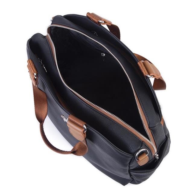 Nas Bag Büyük Boy Spor Geniş Hacimli Günlük veya Spor Omuz Çantası Siyah  Taba  Raven ( 36x30 cm )