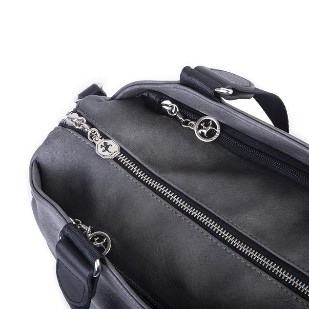 Nas Bag Büyük Boy Spor Geniş Hacimli Günlük veya Spor Omuz Çantası Gri Siyah  Raven ( 36x30 cm )