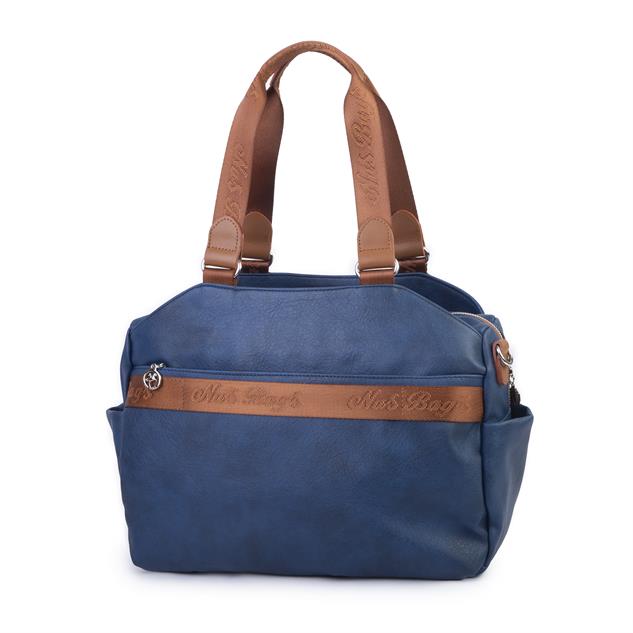 Nas Bag Büyük Boy Spor Geniş Hacimli Günlük veya Spor Omuz Çantası Lacivert   Taba  Raven ( 36x30 cm )