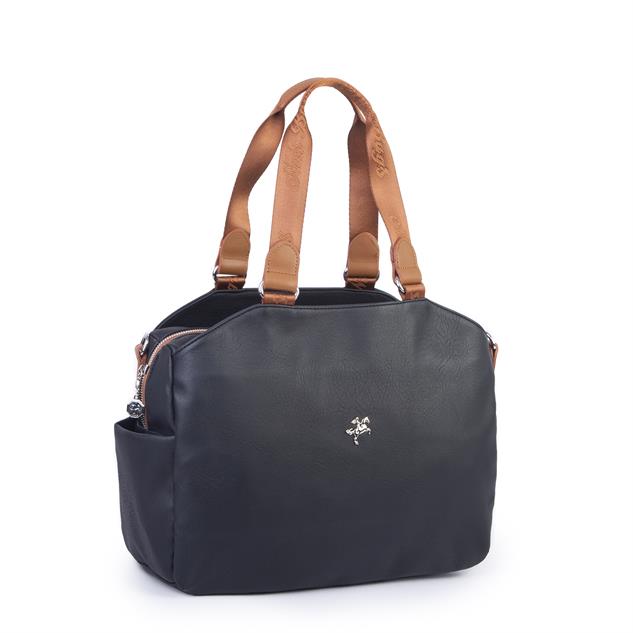 Nas Bag Büyük Boy Spor Geniş Hacimli Günlük veya Spor Omuz Çantası Siyah  Taba  Raven ( 36x30 cm )