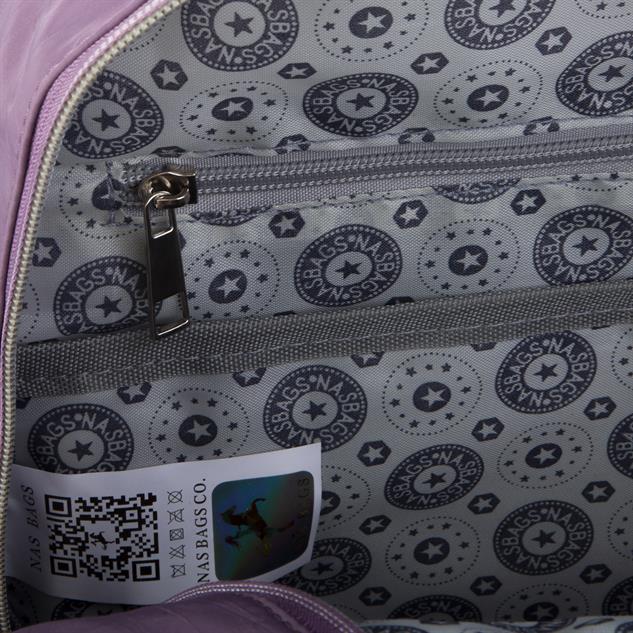 Nas Bag Büyük Boy Unisex Hafif  ve Su Geçirmez Çok Gözlü Sırt Çantası Mor 
