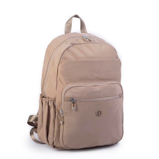 Nas Bag Büyük Boy Unisex Hafif  ve Su Geçirmez Çok Gözlü Sırt Çantası Vizon 