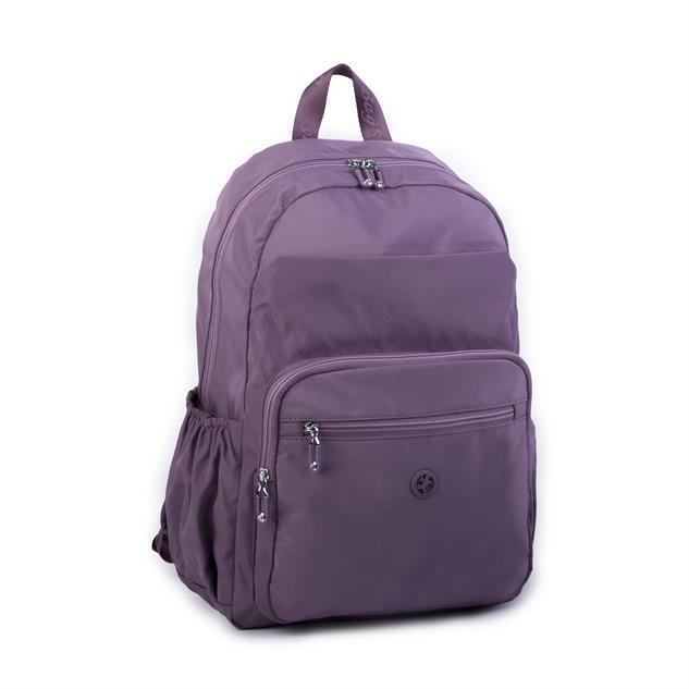 Nas Bag Büyük Boy Unisex Hafif  ve Su Geçirmez Çok Gözlü Sırt Çantası Mor 