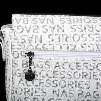 Nas Bag Çapraz Çanta Beyaz Yazılı