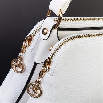 Nas Bag Çapraz Çanta Çift Fermuarlı Ayarlanabilir Askılı Çanta Beyaz Belinda 