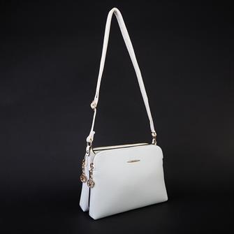 Nas Bag Çapraz Çanta Çift Fermuarlı Ayarlanabilir Askılı Çanta Beyaz Belinda 