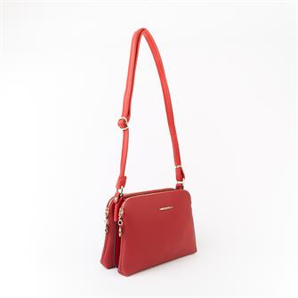 Nas Bag Çapraz Çanta Çift Fermuarlı Ayarlanabilir Askılı Çanta Kırmızı Belinda 