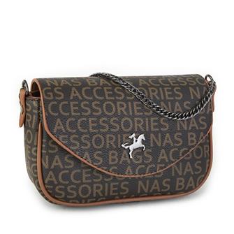 Nas Bag Çapraz Çanta Kahve Taba Yazili