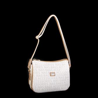 Nas Bag Çapraz Çanta Krem Camel Yazılı