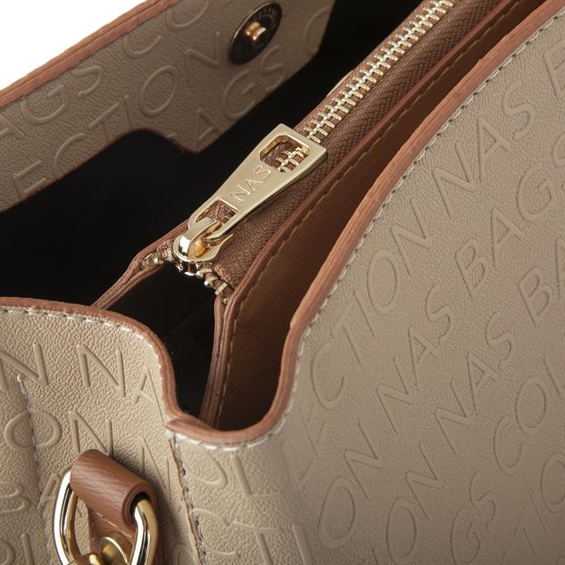 Nas Bag Çapraz Çanta Kum Taba Gofraj