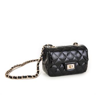 Nas Bag Mini Çapraz Çanta Siyah Rugan