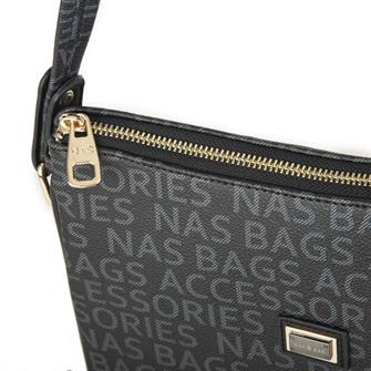 Nas Bag Çapraz Çanta Siyah Yazili