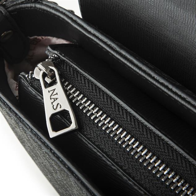 Nas Bag Çapraz Çanta Siyah Yazılı