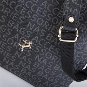 Nas Bag Çapraz Çanta Siyah Yazılı
