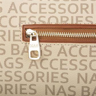 Nas Bag Çapraz Çanta Vizon Taba Yazılı
