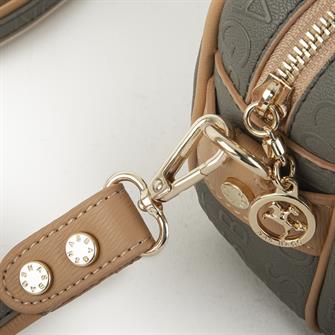 Nas Bag Çapraz Çanta Yeşil Camel Gofraj
